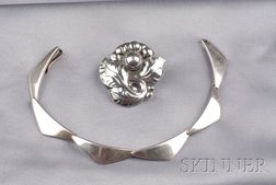 Two Sterling Silver Jewelry Items, Denmark